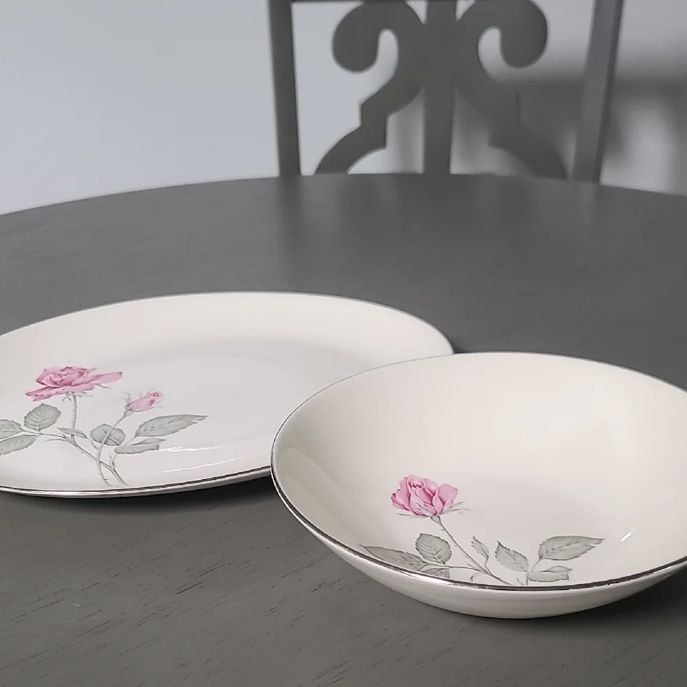 Zylstra Fine Dinning Serving Plate & Bowl Pink Rose Design